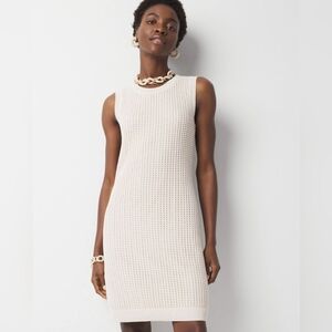 NWOT WHBM Sequin Crochet Mini Dress in Ivory Size Medium